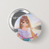 47_Plus 滋賀 湖羽 - Shiga Kohane 缶バッジ (正面&裏面)