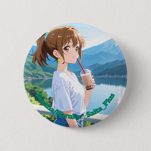 47_Plus 群馬 春風 - Gunma Haruka 缶バッジ (正面)
