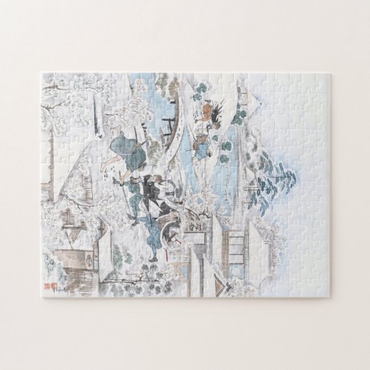 47 Roninの戦いの武士の日本のな絵画 ジグソーパズル (横)