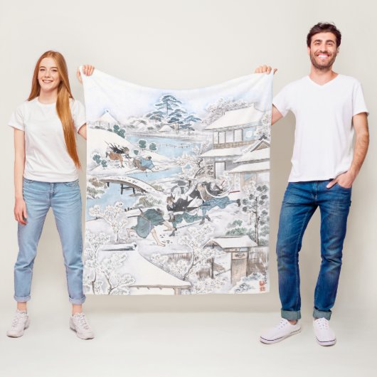 47 Roninの日本のな冬Ukiyo-e フリースブランケット (インサイチュ)