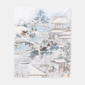 47 Roninの日本のな冬Ukiyo-e フリースブランケット (正面)