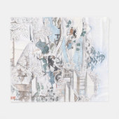 47 Roninの日本のな冬Ukiyo-e フリースブランケット (正面(横))