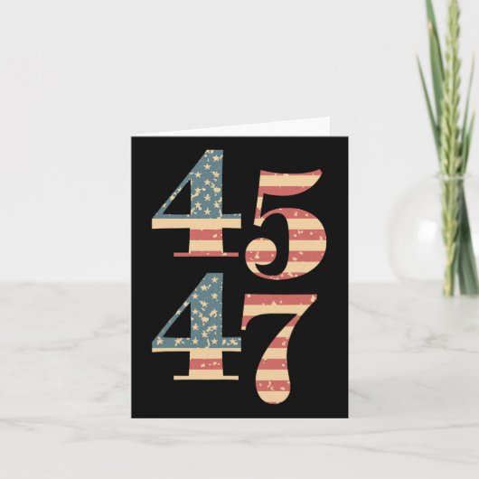 47 Trump 2024ヴィンテージフラグサポートトランプ45 47 Wom カード (正面)