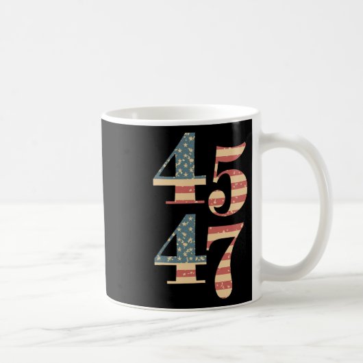 47 Trump 2024ヴィンテージフラグサポートトランプ45 47 Wom コーヒーマグカップ (右)