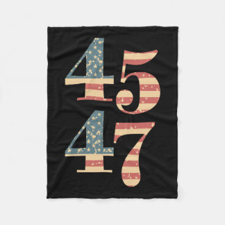 47 Trump 2024ヴィンテージフラグサポートトランプ45 47 Wom フリースブランケット