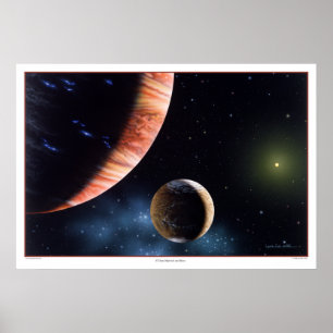 47 Ursae Majoris bおよび月のプリント ポスター
