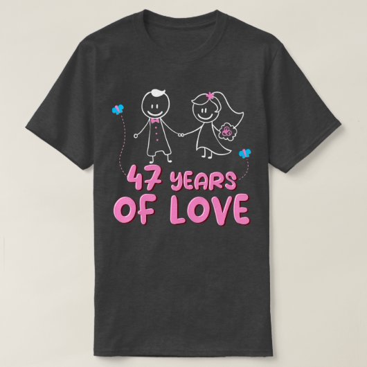47 Years Of Love Couples 47th Wedding Anniversary  Tシャツ (デザイン正面)