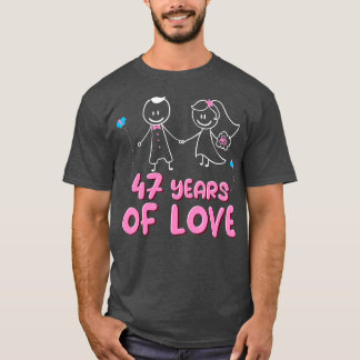 47 Years Of Love Couples 47th Wedding Anniversary  Tシャツ