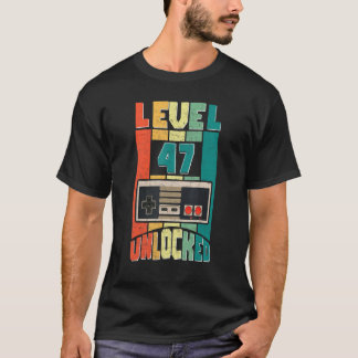 47thおもしろいゲーマー少年ことわざヴィンテージレベル47未loc tシャツ