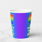 47th Birthday: Colorful, Fun Rainbow Pattern # 47 紙コップ (左)