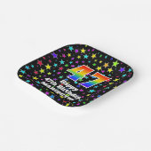 47th Birthday: Fun Stars Pattern and Rainbow “47” ペーパープレート (傾斜あり)