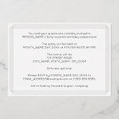 47th Birthday Party —アールデコスタイル「47」 +名前 箔招待状 (裏面)