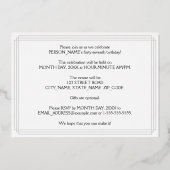 47th Birthday Party —アールデコスタイル「47」 & Name 箔招待状 (裏面)