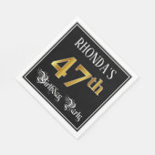 47th Birthday Party – スクリプファンシート、フェイク金ゴールド・ルック スタンダードランチョンナプキン (角)