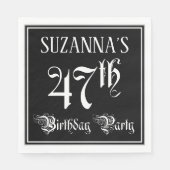 47th Birthday Party – スクリプファンシート+名前をカスタムする スタンダードランチョンナプキン (正面)