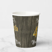 47th Birthday Party — フェイク金ゴールド&ウッドフェイク・ルックス 紙コップ (左)