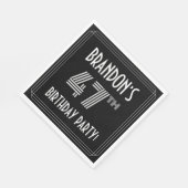 47th Birthday Party: Art Deco Style + Custom Name スタンダードランチョンナプキン (角)