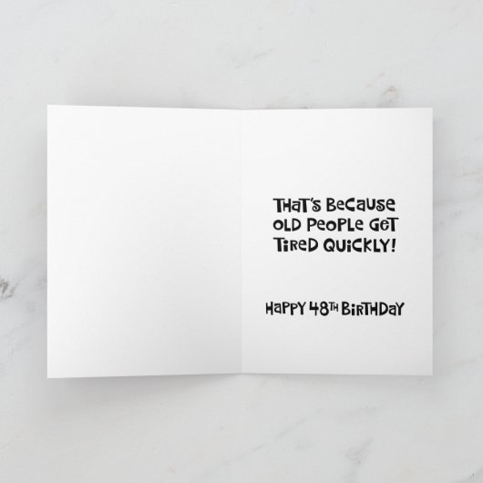 48おもしろい番目の誕生日 カード (内部)