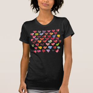 48のバレンタインデーのハートのTシャツの服装 Tシャツ