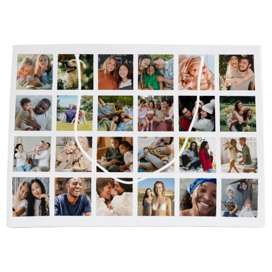 48の正方形の写真を作成 ラージペーパーバッグ (正面)