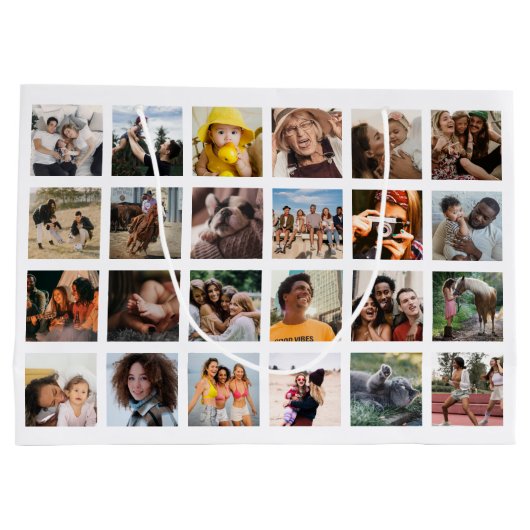 48の正方形の写真を作成 ラージペーパーバッグ (裏面)