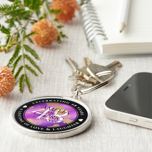 48エレガントアメジスト結婚記念日 キーホルダー (側面)