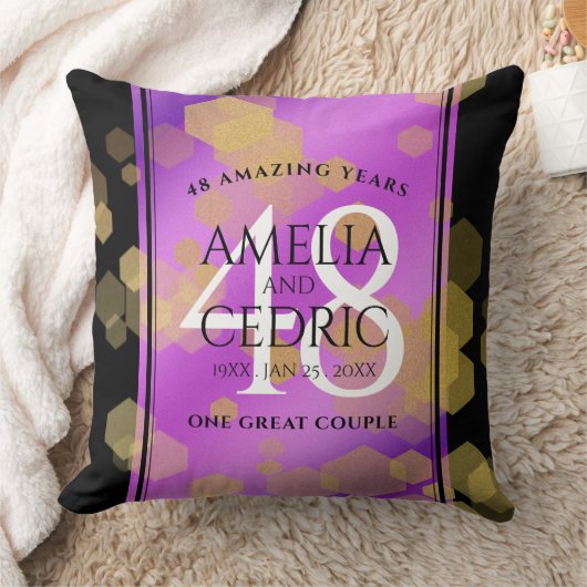 48エレガントアメジスト結婚記念日 クッション (ブランケット)