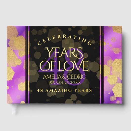 48エレガントアメジスト結婚記念日 ゲストブック (正面)