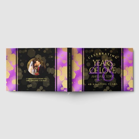 48エレガントアメジスト結婚記念日 ゲストブック (全面)