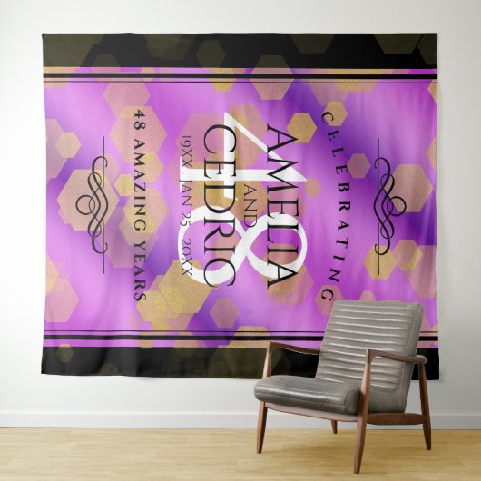 48エレガントアメジスト結婚記念日 タペストリー (インサイチュ(横))