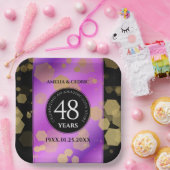 48エレガントアメジスト結婚記念日 ペーパープレート (パーティー)