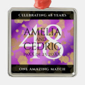 48エレガントアメジスト結婚記念日 メタルオーナメント (正面)