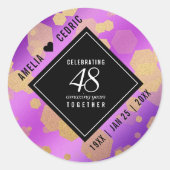 48エレガントアメジスト結婚記念日 ラウンドシール (正面)