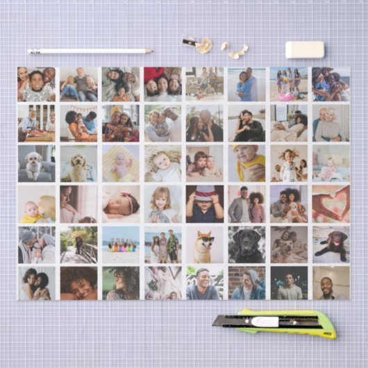 48フォトコラージュテンプレートが独自のおもしろいを作成 薄葉紙 (クラフト)