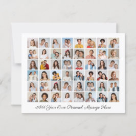 48フォトコラージュ自分の挨拶を追加 カード