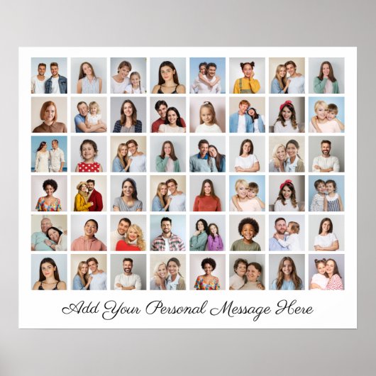 48フォトコラージュ自分の挨拶を追加 ポスター (正面)