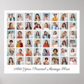 48フォトコラージュ自分の挨拶を追加 ポスター (正面)