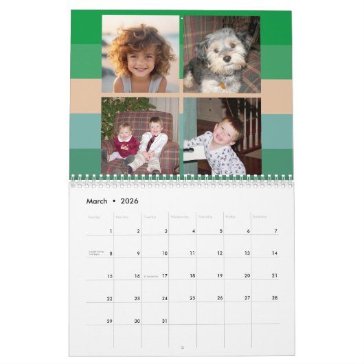 48写真 – レトロストライプファカラフルミリ カレンダー (3月 2026)