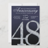 48周年記念ダイヤモンドシルバー紺デザイン 招待状 (正面)