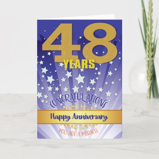 48年回復記念日 太字数字 カード (正面)