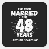 48年目の結婚記念日おもしろネタ スクエアシール (正面)