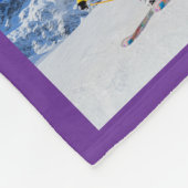 48枚のフォトコラージュ ロイヤルパープル フリースブランケット (角)