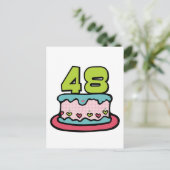 48歳お誕生日ケーキ ポストカード (スタンド正面)