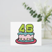 48歳お誕生日ケーキ ポストカード (スタンド正面)