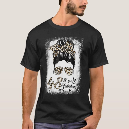 48歳とっても素敵なミッシーBun Leopard 48誕生 Tシャツ (正面)