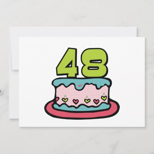 48歳のお誕生日ケーキ カード (正面)
