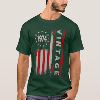 48歳のギフトヴィンテージ1974アメリカ国旗48日 Tシャツ