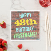 48歳の誕生日おめでとう + 名前 スタンダードランチョンナプキン (インサイチュ)