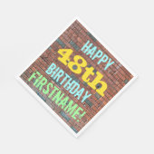 48歳の誕生日おめでとう + 名前 スタンダードランチョンナプキン (角)