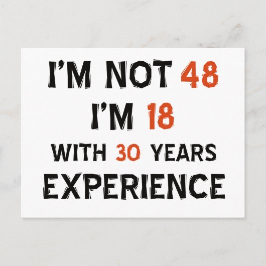 48歳の誕生日デザイン ポストカード (正面)